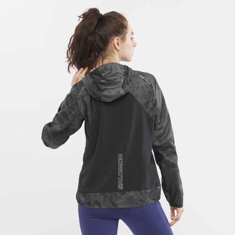 Black Salomon Bonatti Cross Wind Women's Shell Jackets | IE UI7941